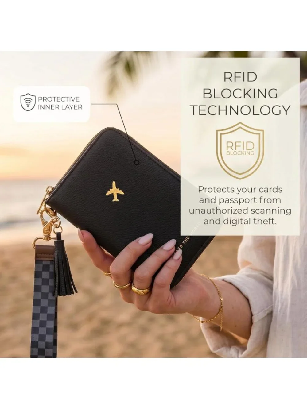 Stylish Passport Holder & Travel Wallet with Wristlet Strap - Perfect for